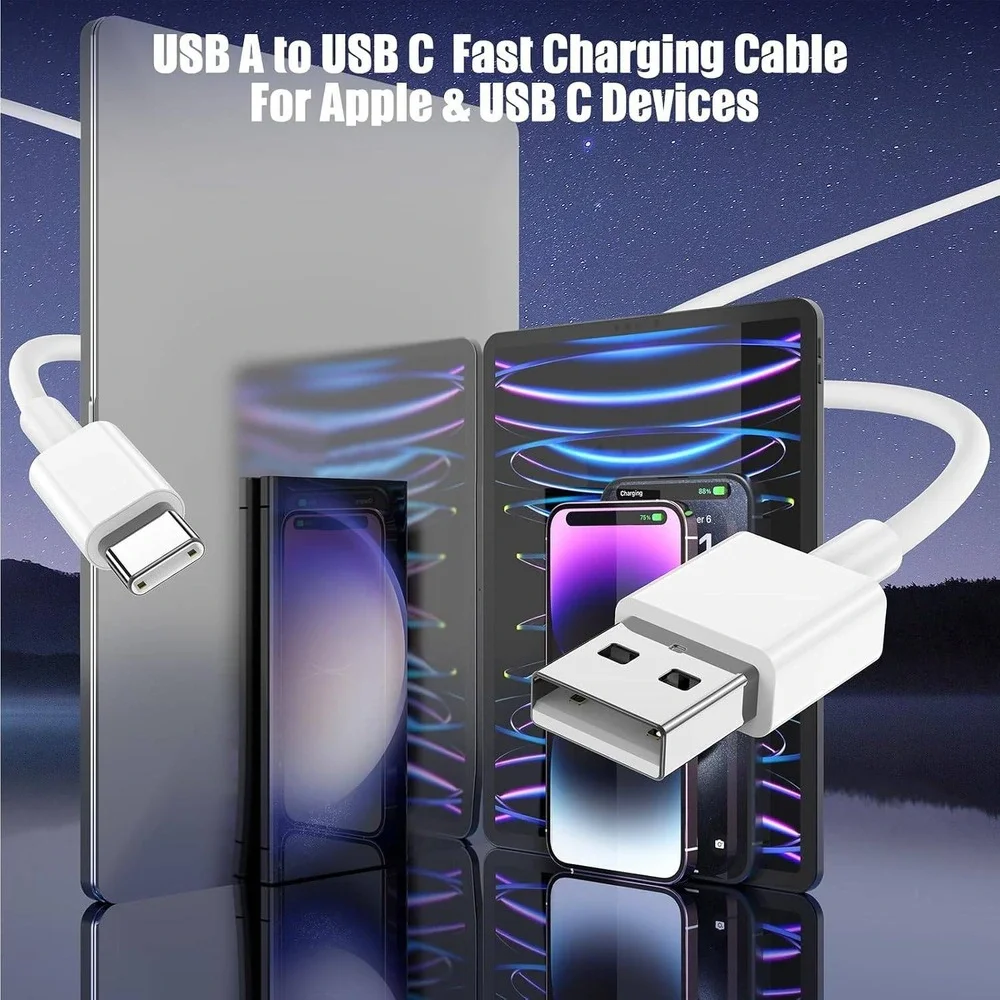 Car Carplay Cable for iPhone 17 16 15 Pro Plus Pro Max Air，3-Pack-White